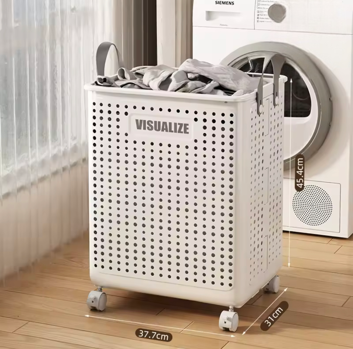 Portable Laundry Hamper With Wheels, Foldable Clothes Storage Basket, MultiPurpose Hollow Storage Box Portable Laundry Hamper With Wheels, Foldable Clothes Storage Basket, MultiPurpose Hollow Storage Box